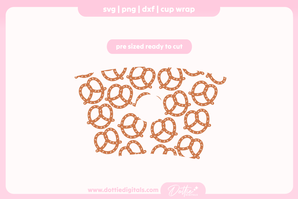 Pretzels Pretzel Pastry Knot Bagel Food 24oz Starbucks Cold Cup SVG PNG