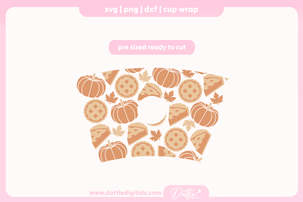 Pumpkin Pie 24oz Starbucks Cold Cup SVG PNG