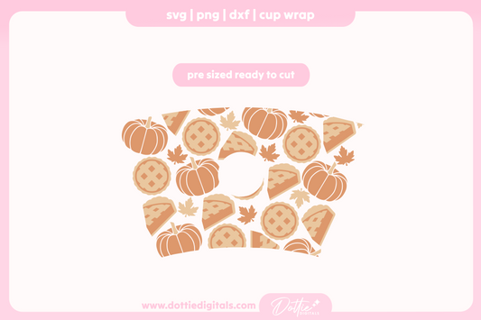 Pumpkin Pie 24oz Starbucks Cold Cup SVG PNG