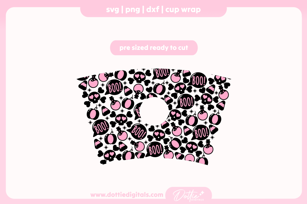 Pink Punk Halloween 24oz Starbucks Cold Cup SVG PNG