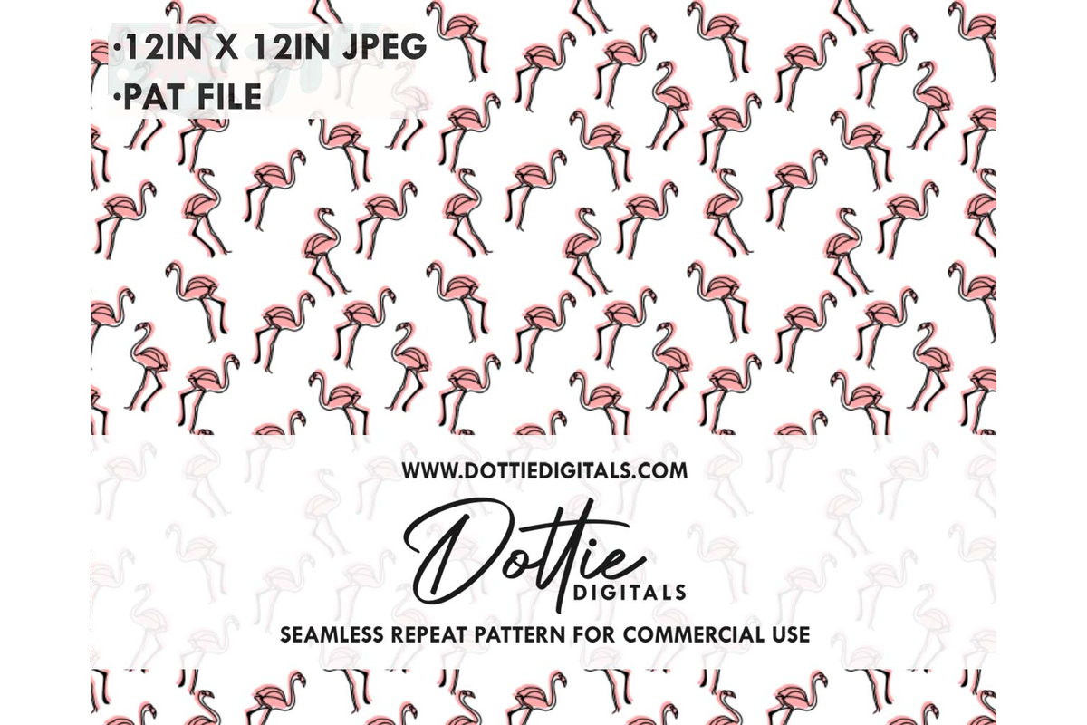 Pink Flamingo Repeat Seamless Pattern