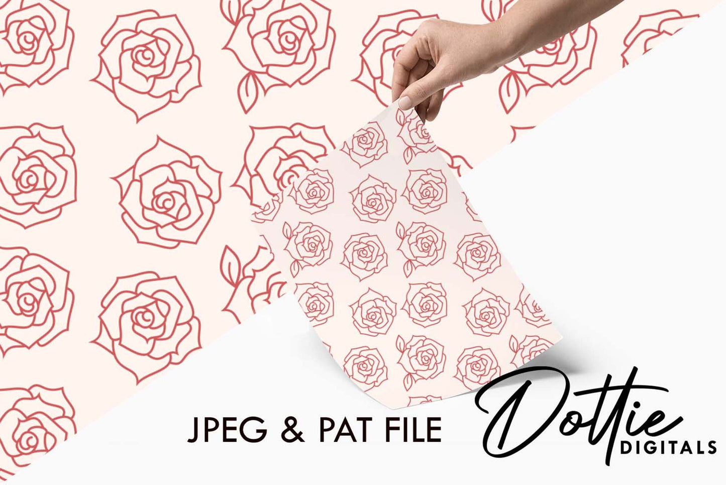 Pink Roses Repeat Seamless Pattern
