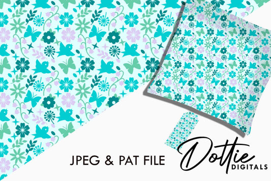 Pretty Floral Repeat Seamless Pattern