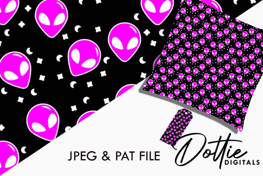 Purple Aliens Repeat Seamless Pattern