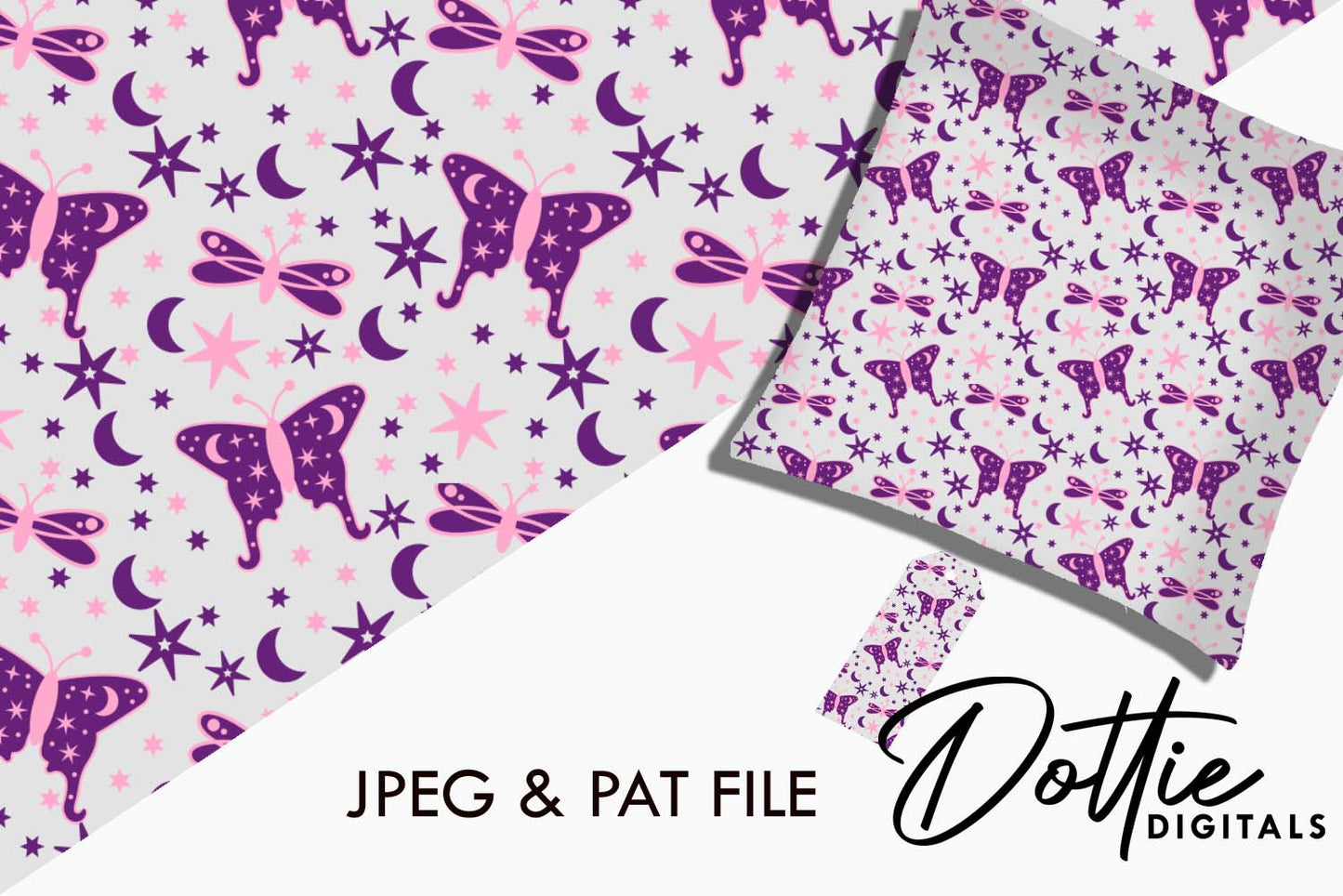 Purple Butterflies Repeat Seamless Pattern