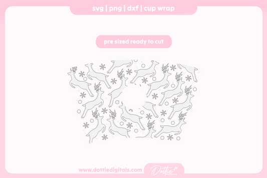 Winter Reindeers 24oz Starbucks Cold Cup SVG PNG
