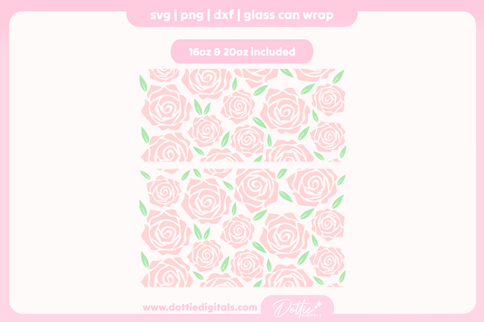 Roses 16oz & 20oz Libbey Glass Can Bundle SVG PNG