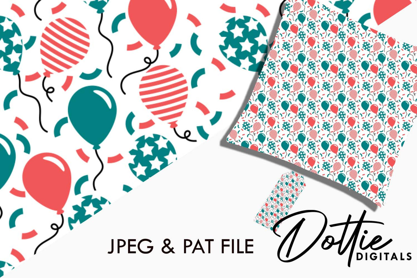 USA Balloons Repeat Seamless Pattern