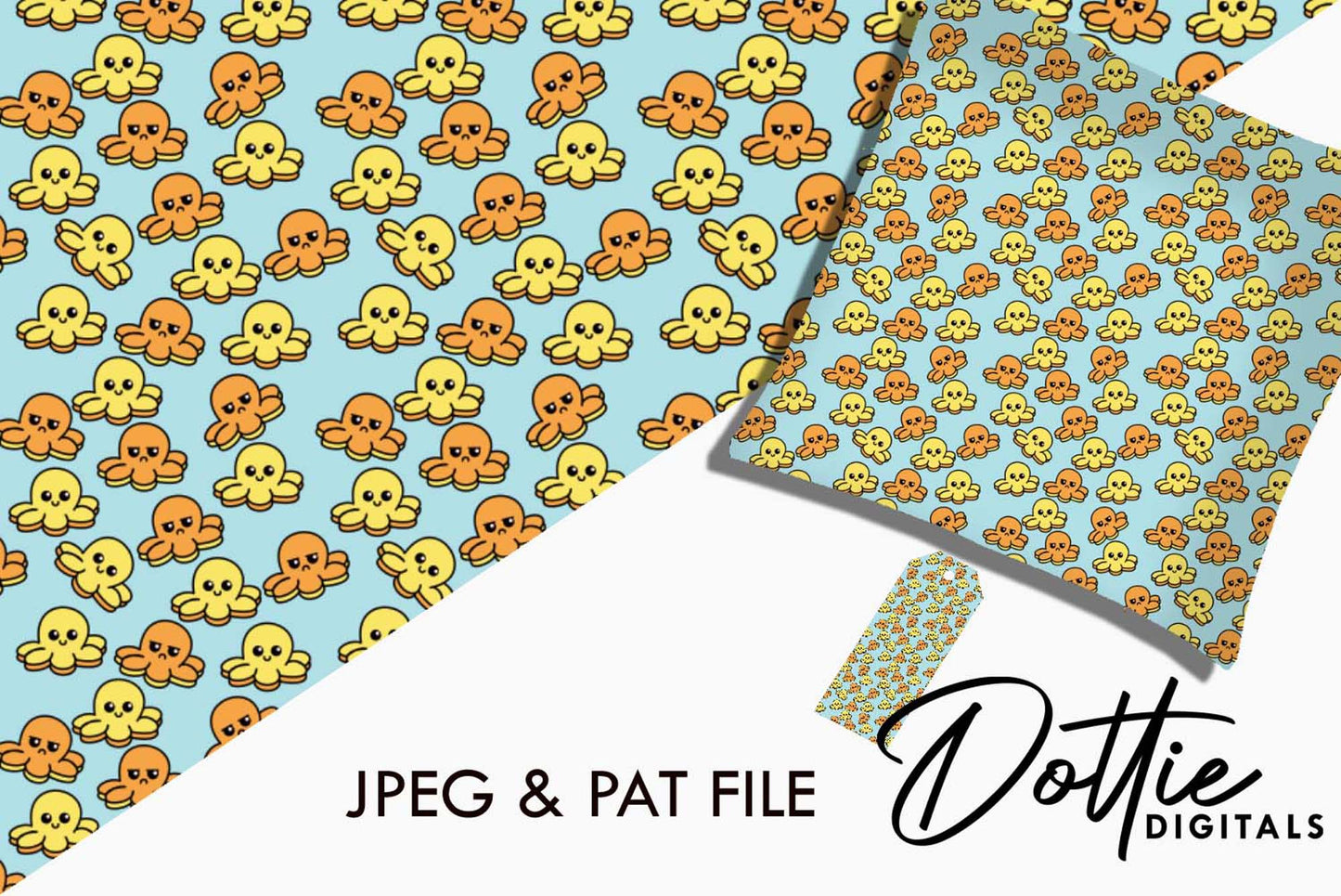 Reverse Octopus Repeat Seamless Pattern