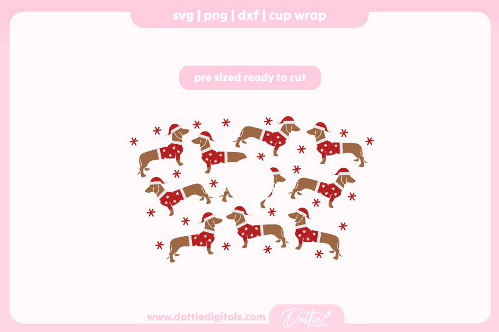 Xmas Santa Paws 24oz Starbucks Cold Cup SVG PNG