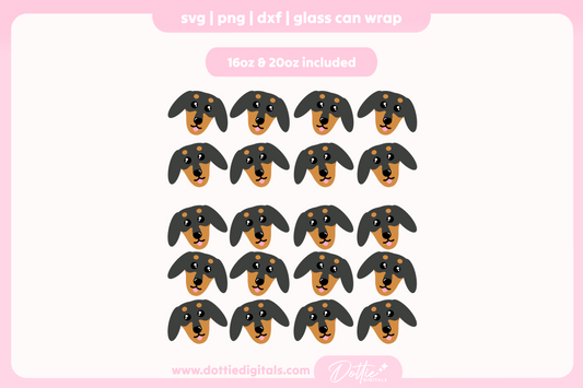 Dachshunds 16oz & 20oz Libbey Glass Can Bundle SVG PNG