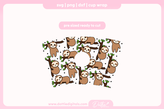 Sloths Sleepy Sloth 24oz Starbucks Cold Cup SVG PNG