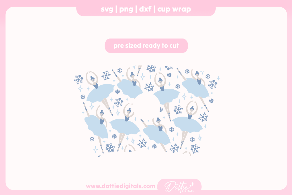Nutcracker Snowflake Ballerinas 24oz Starbucks Cold Cup SVG PNG