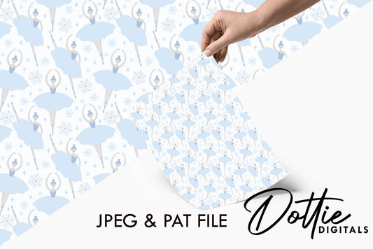 Snowflake Ballerinas Waltz Repeat Seamless Pattern