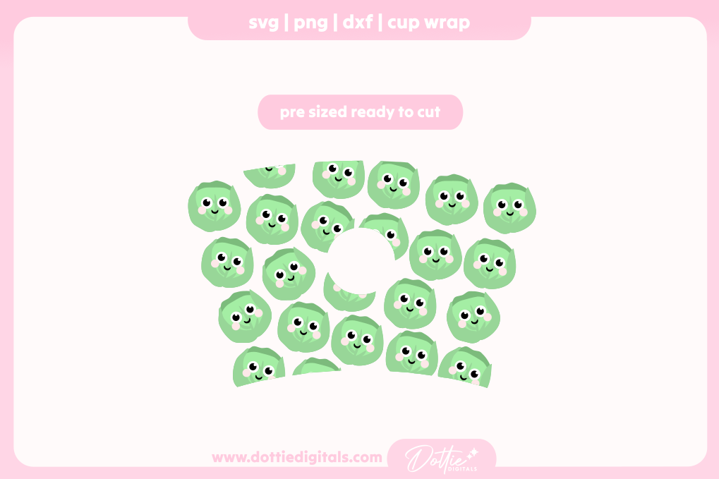 Cute Christmas Sprouts 24oz Starbucks Cold Cup SVG PNG