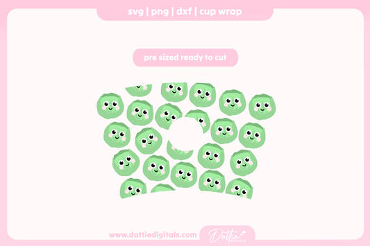Cute Christmas Sprouts 24oz Starbucks Cold Cup SVG PNG