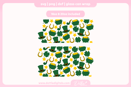St Patricks Day 16oz & 20oz Libbey Glass Can Bundle SVG PNG