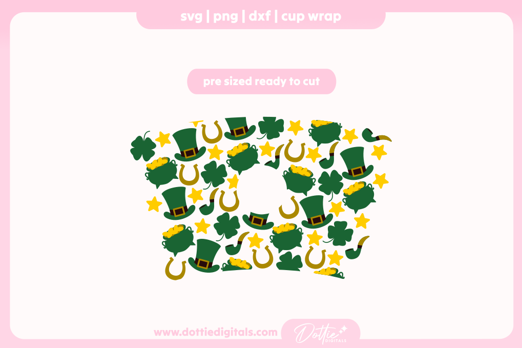 St Patrick's Day Pot Of Gold Ireland Irish 24oz Starbucks Cold Cup SVG PNG