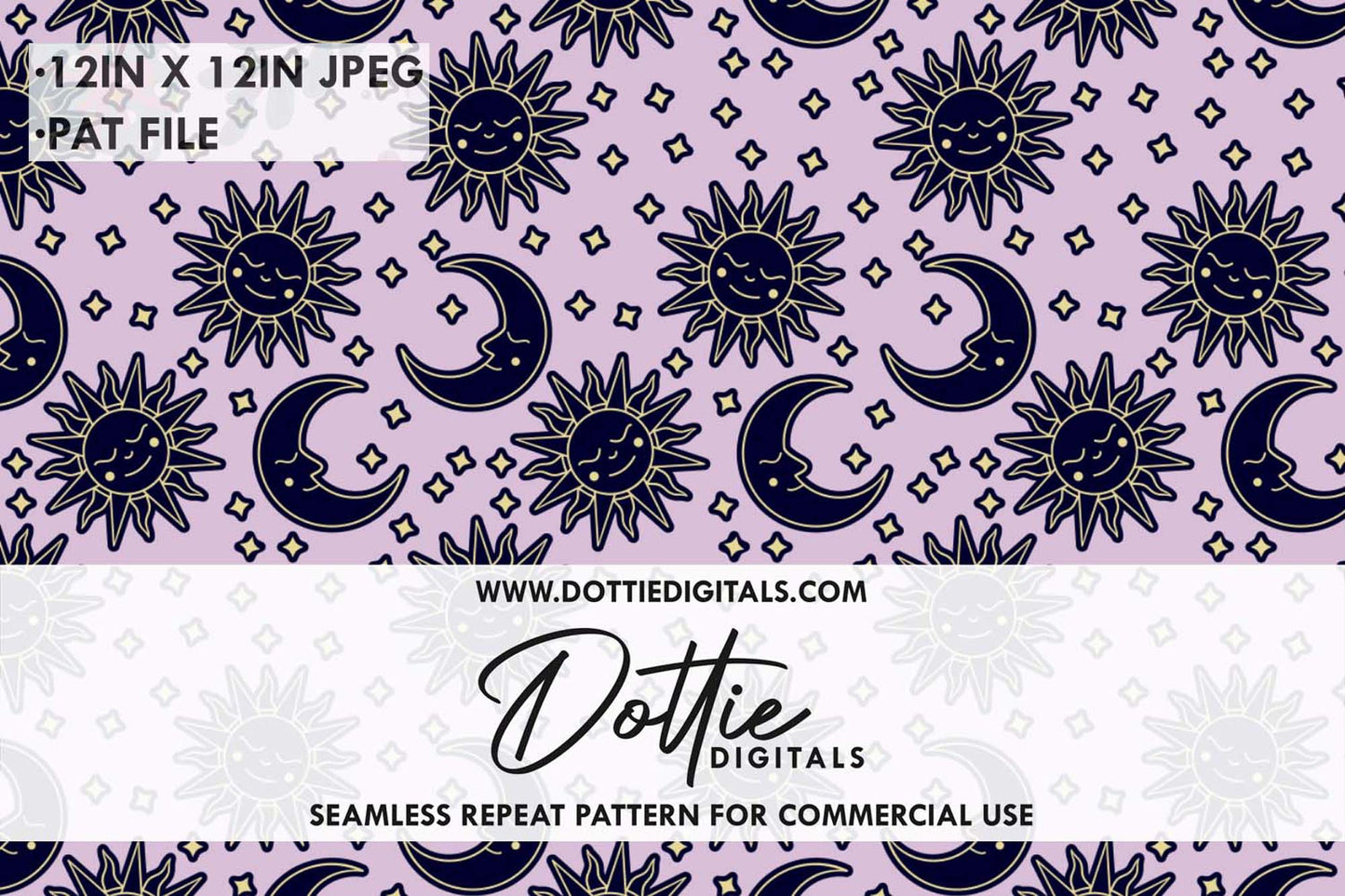 Sun And Moon Repeat Seamless Pattern