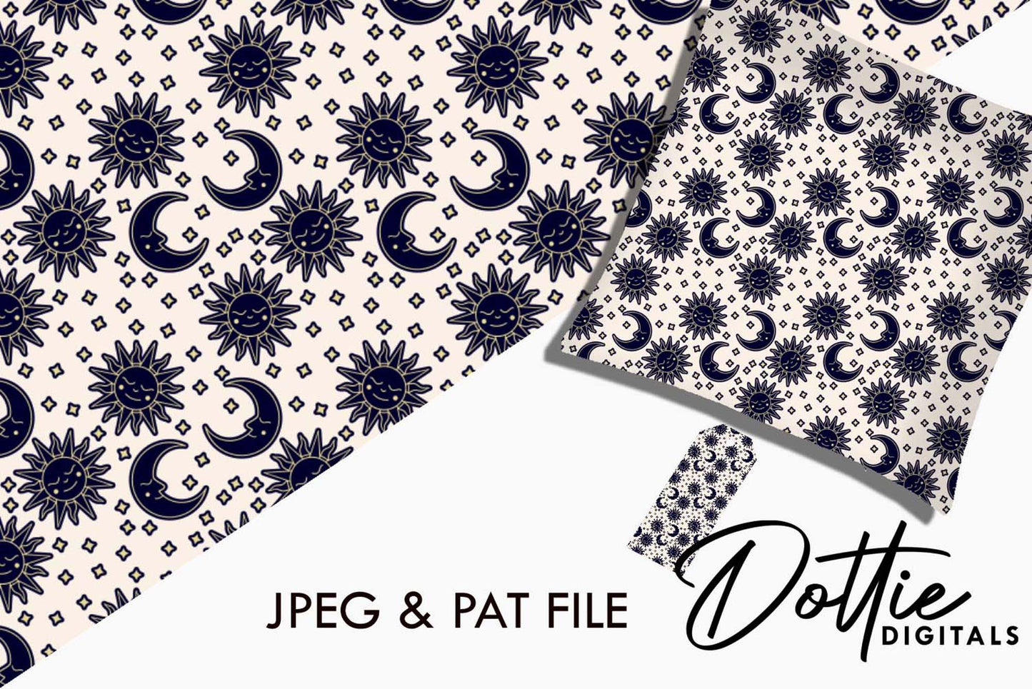 Sunshine And Moon Repeat Seamless Pattern
