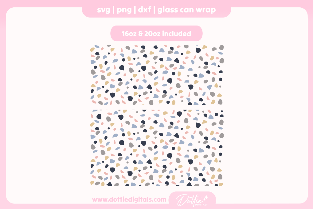 Terrazzo 16oz & 20oz Libbey Glass Can Bundle SVG PNG