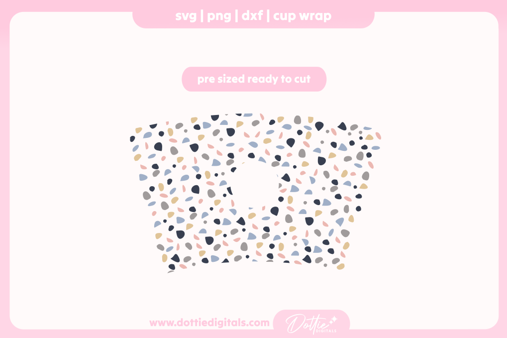 Terrazzo Pattern Tiles 24oz Starbucks Cold Cup SVG PNG