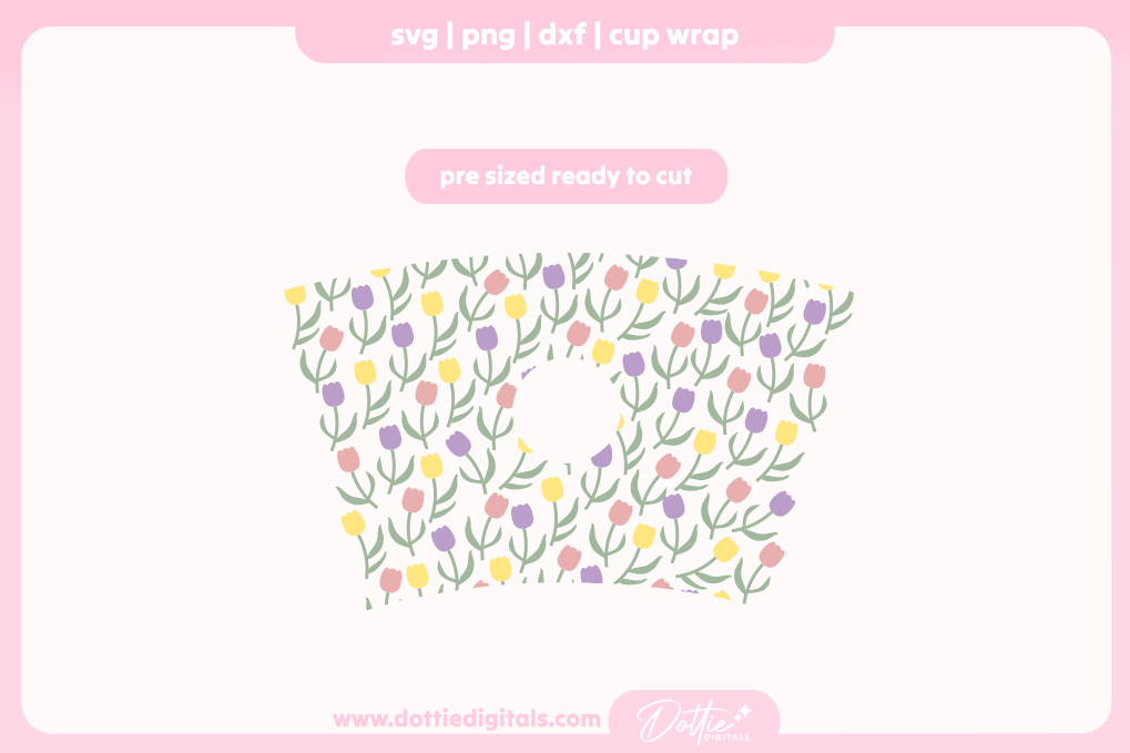Tulips 24oz Starbucks Cold Cup SVG PNG