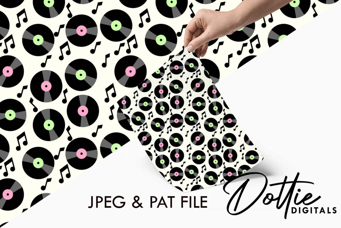 Vinyl Records Repeat Seamless Pattern