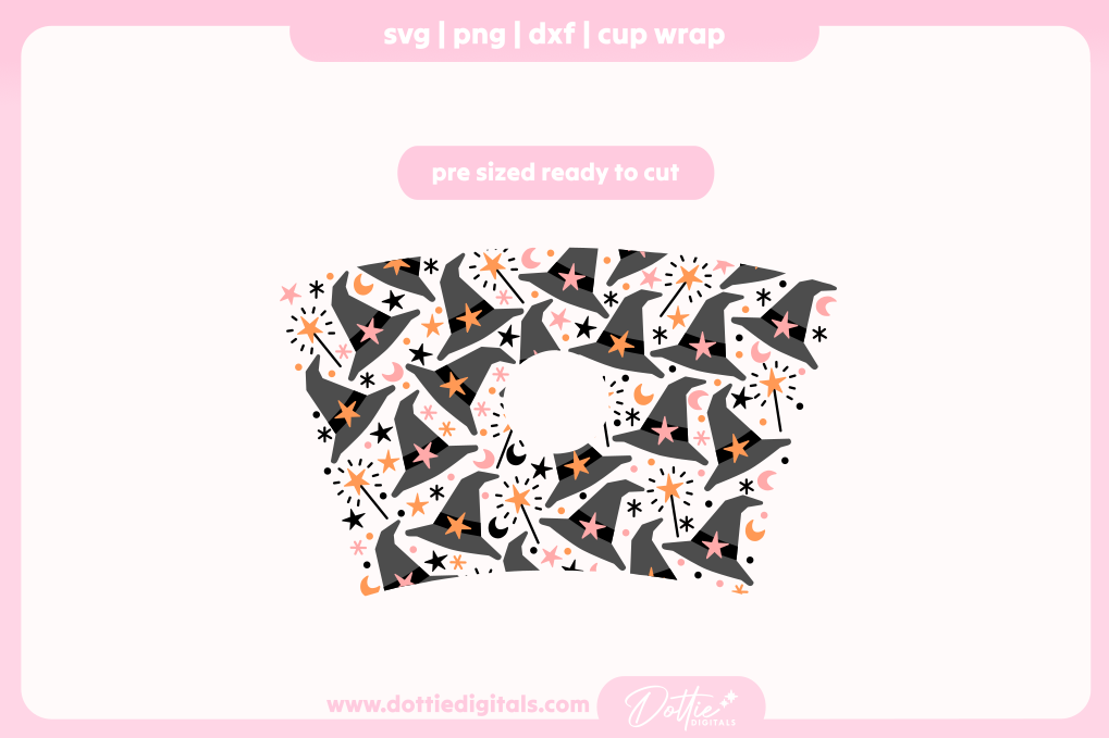 Witch's Hat Halloween 24oz Starbucks Cold Cup SVG PNG