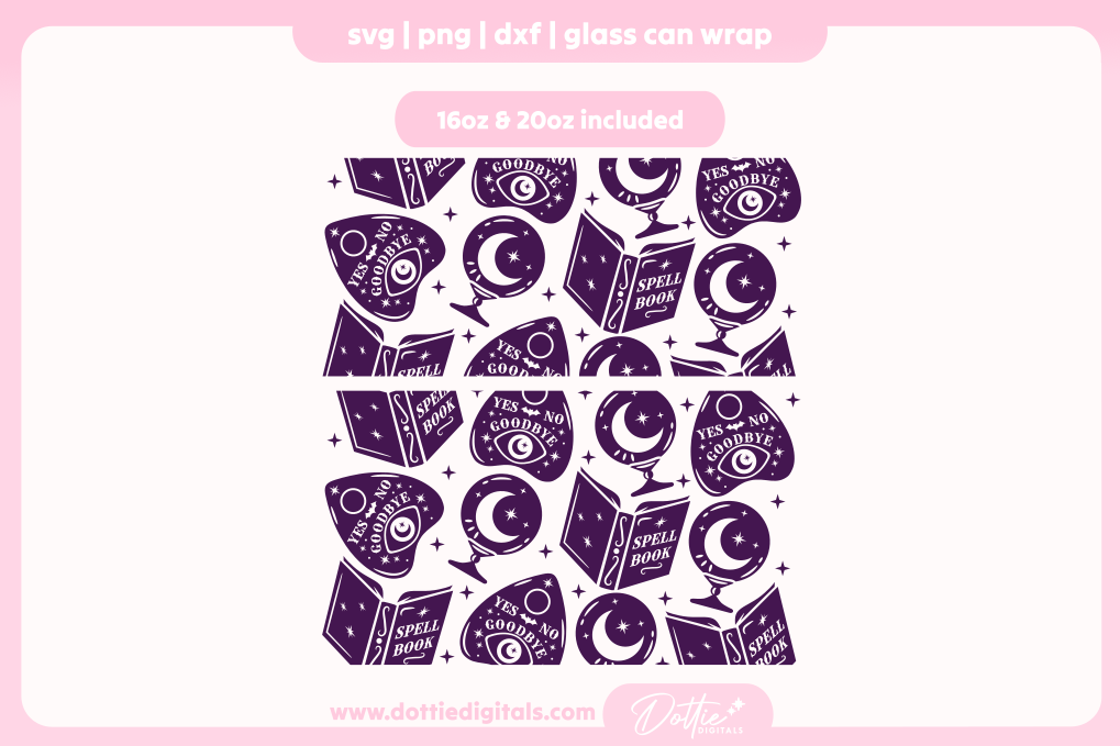 Witchy Vibes 16oz & 20oz Libbey Glass Can Bundle SVG PNG