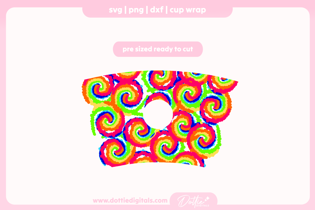 Tie Dye Design 24oz Starbucks Cold Cup SVG PNG