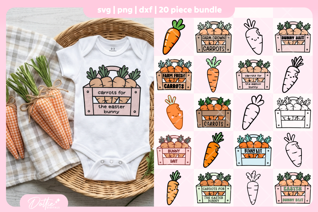 Carrots Bundle 20 SVGs PNGs