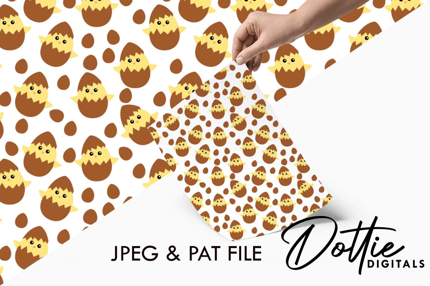 Chocolate Easter Chicks Repeat Seamless Pattern