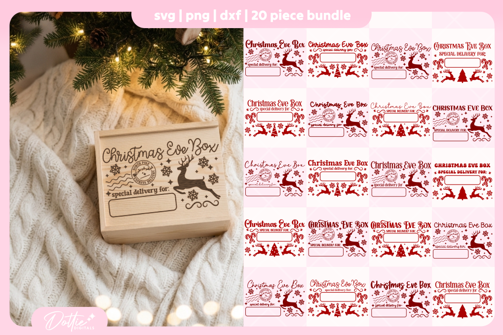 Christmas Eve Box FREE SVG PNG Craft File