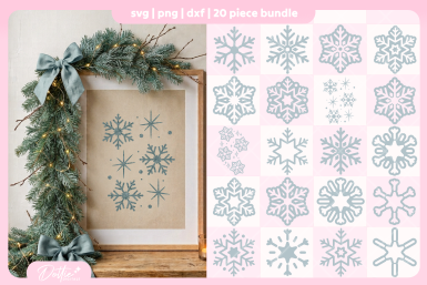 Snowflake Bundle 20 SVGs PNGs