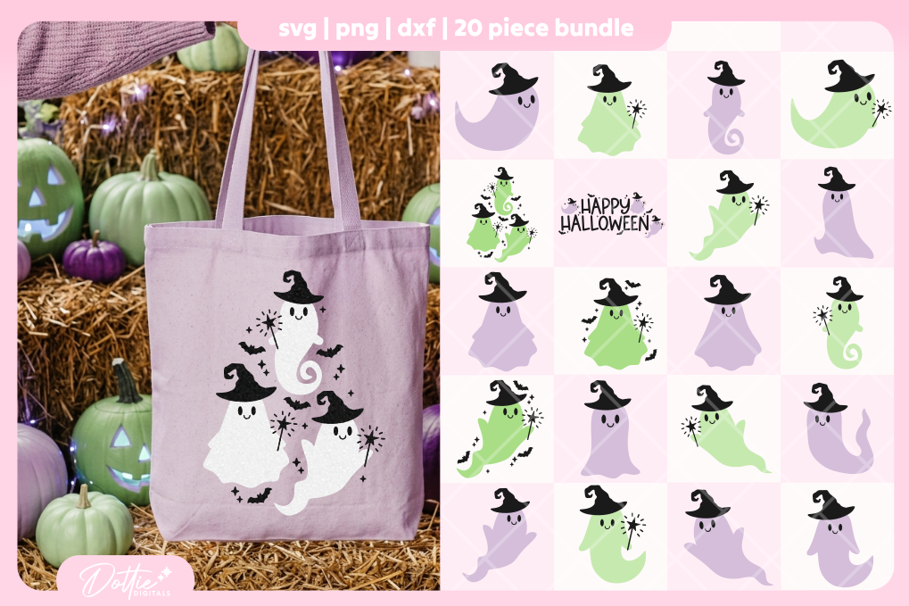 Witchy Ghost Bundle 20 SVGs PNGs