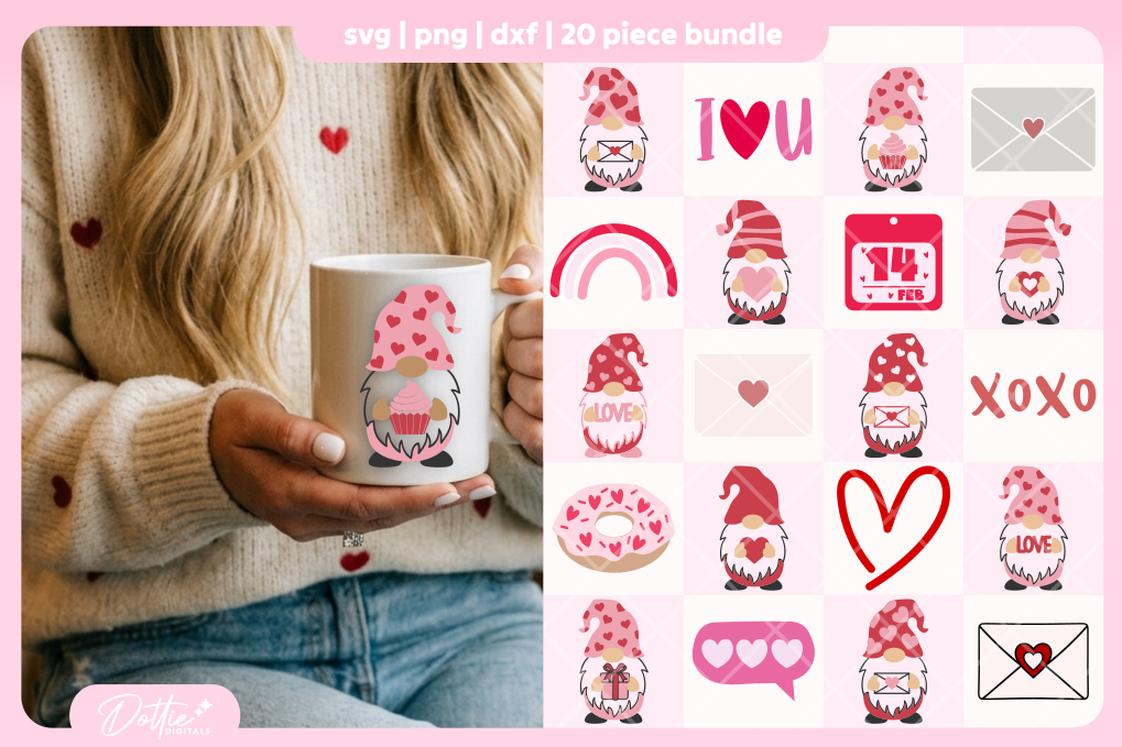 Love Gonks Bundle 20 SVGs PNGs