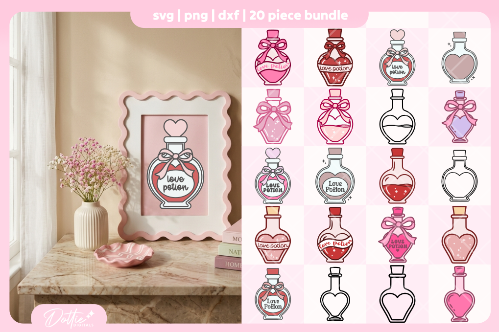 Love Potions FREE SVG PNG Craft File