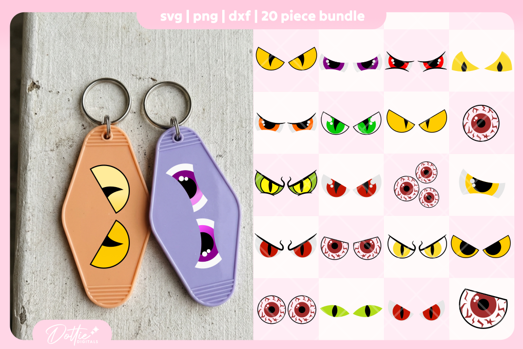 Scary Eye Bundle 20 SVGs PNGs