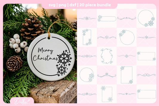 Snowflake Frames FREE SVG PNG Craft File