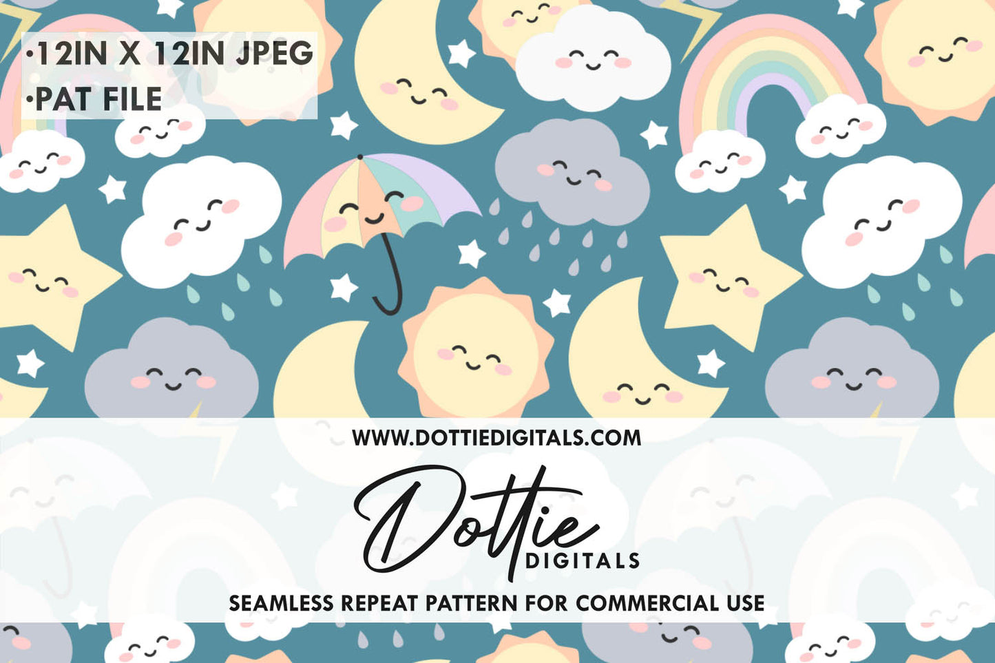 Cute Weather Repeat Seamless Pattern