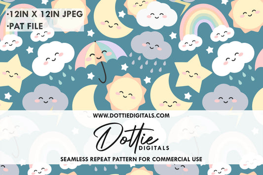 Cute Weather Repeat Seamless Pattern
