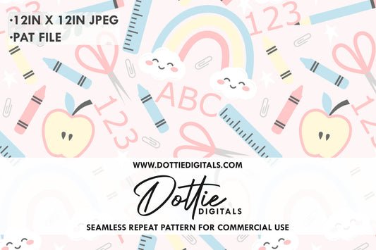 Pink Apple For The Teacher Repeat Seamless Pattern