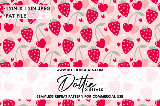 Fruity Hearts Repeat Seamless Pattern