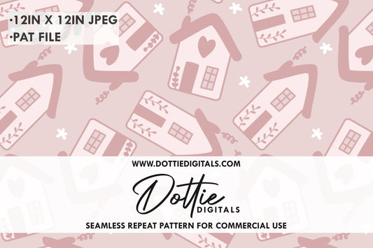Pink Home Sweet Home Repeat Seamless Pattern