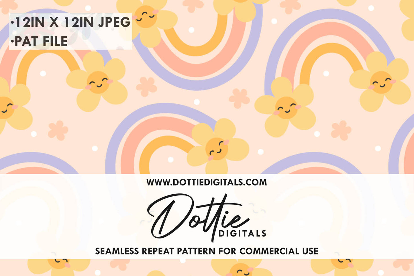 Summer Rainbows Repeat Seamless Pattern