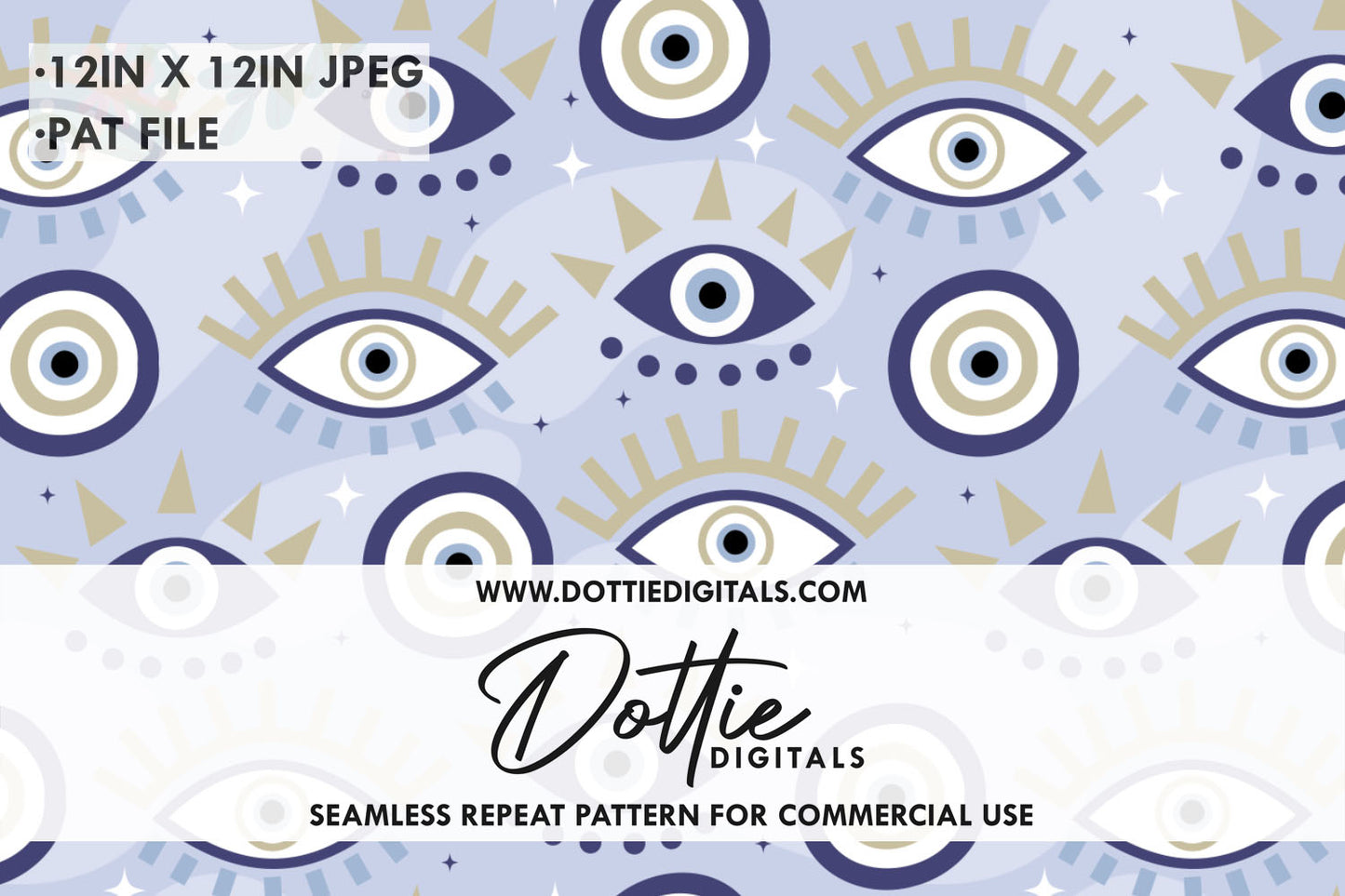 Evil Eyes On Lilac Repeat Seamless Pattern