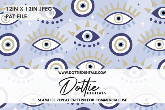 Evil Eyes On Lilac Repeat Seamless Pattern