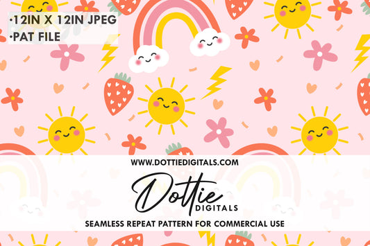 Funky Summer Pink Repeat Seamless Pattern