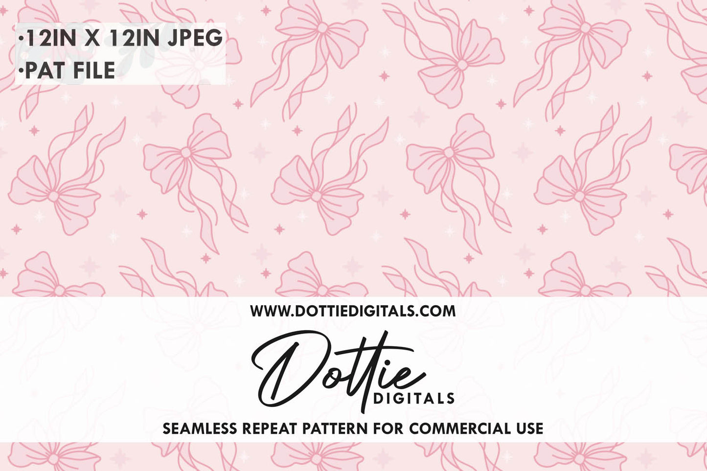 Flowy Bows Repeat Seamless Pattern